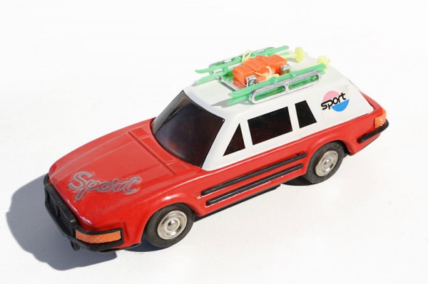 Auto mit Skier, 1980er Jahre, Made in China