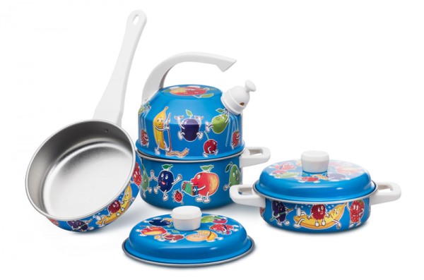 Stoviglie frutti su cartone Made in