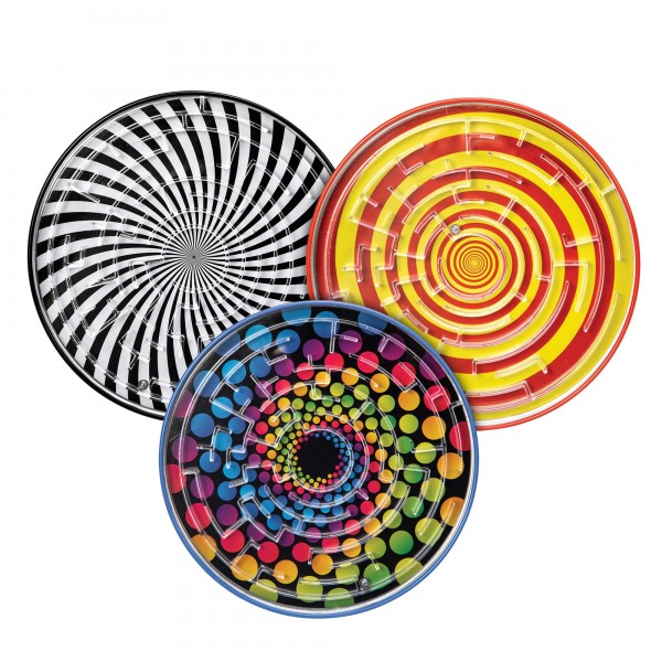 Set of 3 Tin Ball Mazes 15cm