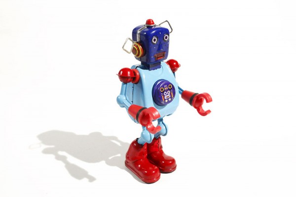 Robot donna, 18 cm azzuro