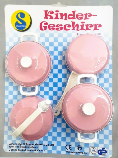 Blechgeschirr 4-teilig rose, Made in Germany