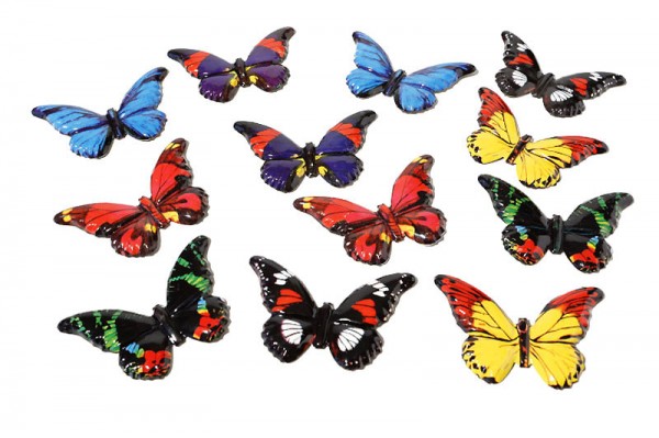 Badge &quot;Butterfly&quot; big, set of 12 on card, Made in Japan